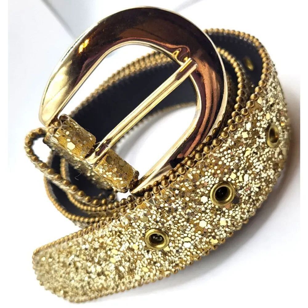 Glittery Gold "Elite" Belt Fresno California 33"- 36" - Picture 2 of 3